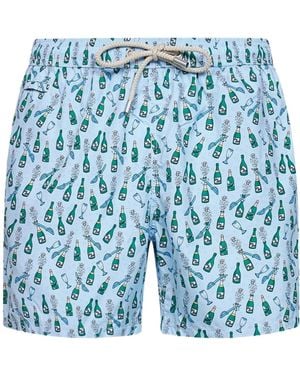 MC2 Saint Barth Lighting Printed Swim Shorts - Blue