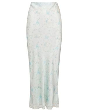 LoveShackFancy Kalo Floral Midi Skirt - White