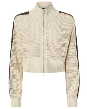 Pinko Stripe Zip Cardigan - Natural