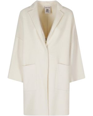 Semicouture Logo Coat - White