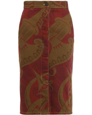 Vivienne Westwood Graphic Printed Midi Skirt - Brown