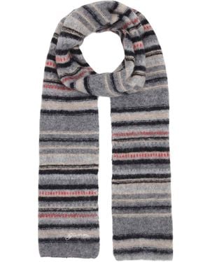 Ganni Striped Medium-Thickness Scarf - White