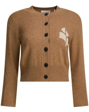 Isabel Marant Logo Cardigan - Brown