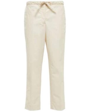 Jil Sander High-Rise Cotton Pants - Natural
