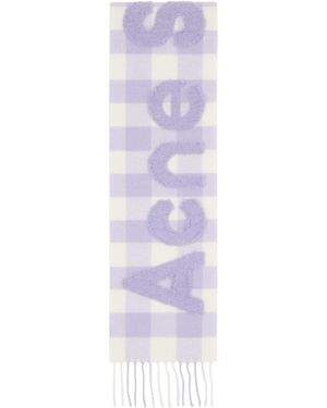 Acne Studios Check Logo Scarf - Black