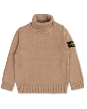 Stone Island Logo-Patch Sweater - Natural