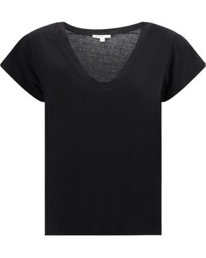 James Perse Crepe Jersey Oversized Short Sleeve Crew T-Shirt - Black