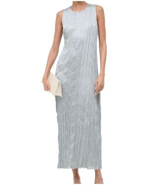 STAUD Mizu Dress Sage Plisse - Blue