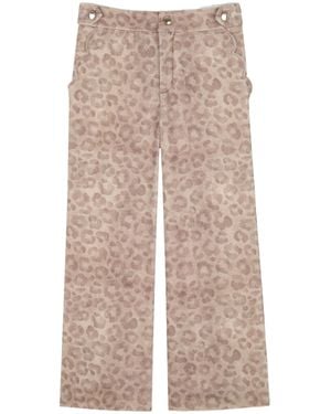 Chloé Leopard-Print Pants - Natural