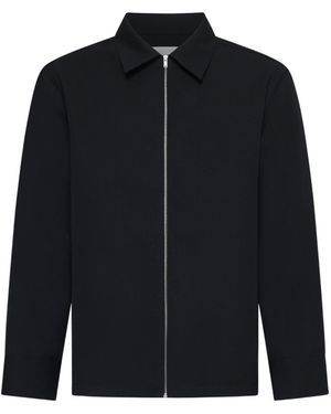 Jil Sander Zip-Up Gabardine Overshirt - Blue