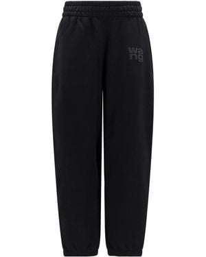T By Alexander Wang Puff Logo Essential Terry Joggers - Black