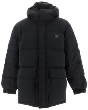 Maison Kitsuné Maison Kitsun Fox Patch Hooded Padded Coat - Blue