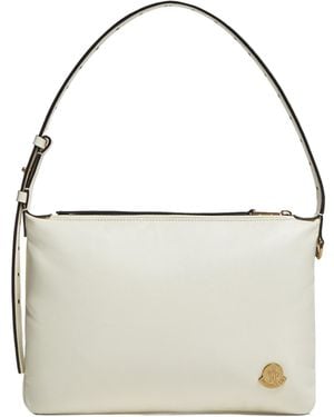 Moncler Vetta Zip-Up Shoulder Bag - White