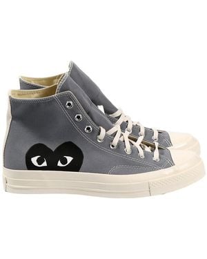 COMME DES GARÇONS PLAY Lace-Up High-Top Trainers - Grey