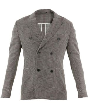 Tonello Glen Plaid Double-Breasted Jacket - Grey