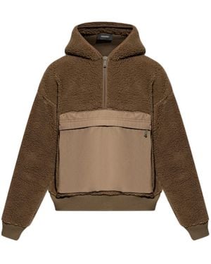 DSquared² Half-Zip Fleece Hoodie - Natural