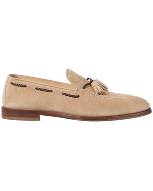 Brunello Cucinelli Suede Loafers With Tassels - Natural
