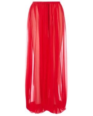 GIUSEPPE DI MORABITO Sheer-Finish Palazzo Trousers - Red