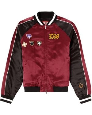 DIESEL J-Foulkes-Cp Appliqué-Patch Jacket - Red