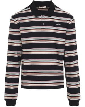 Marni Striped Polo Shirt - Blue