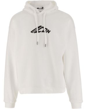 DSquared² Logo Printed Drawstring Hoodie - White