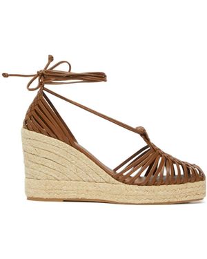 Weekend by Maxmara Woven Leather Sandals - Metallic