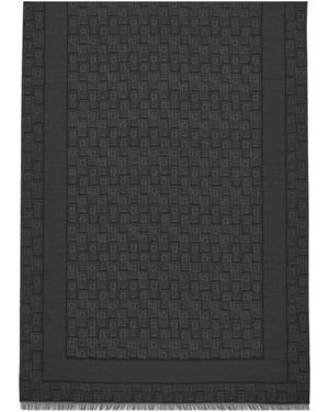 Ferragamo Ferragamo Monogram Jacquard Frayed-Edge Scarf - Black
