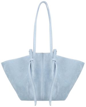 Yuzefi Large Mochi Suede Shoulder Bag - Blue