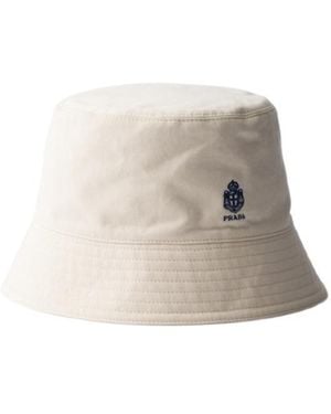 Prada Logo Bucket Hat - White