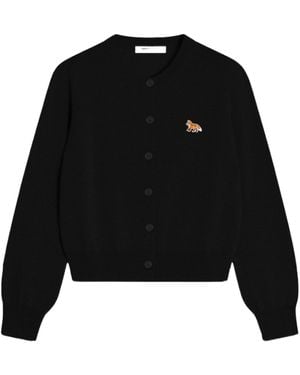 Maison Kitsuné Maison Kitsuné Logo Button-Up Cardigan - Black