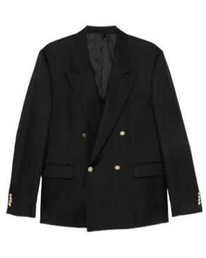 Lardini Double-Breasted Peak-Lapels Jacket - Black
