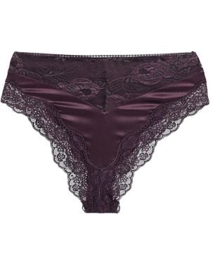 Saint Laurent Lace Satin Underwear - Purple