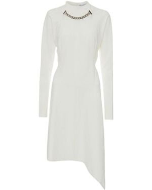 JW Anderson Chain-Neck Asymmetric-Hem Dress - White