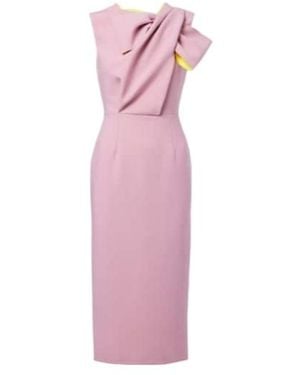 ROKSANDA Bow-Detail Crepe Dress - Pink
