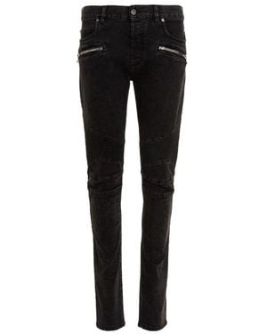 Balmain Zipped Pocket Skinny Jeans - Black