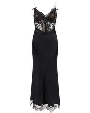 Self-Portrait Lace-Panel Dress - Black