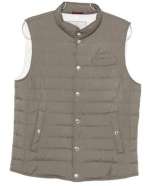 Brunello Cucinelli Quilted Sleeveless Gilet - Gray