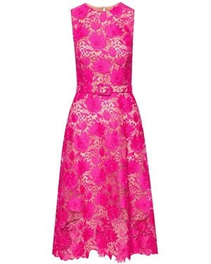 Oscar de la Renta Convex Lace Dress - Pink