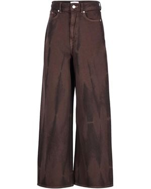 Ganni Overdyed Heavy Denim Baggy Jeans - Brown