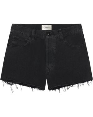 FRAME Denim Shorts With Belt Loops - Black