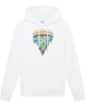 CASABLANCA Graphic Hooded Jumper - White