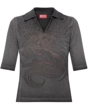 DIESEL V-Neck T-Shirt - Gray