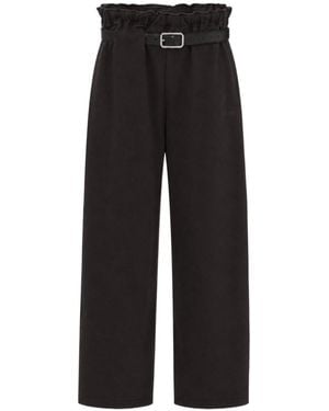 Magliano Provincia Belted Wide-Leg Trousers - Black