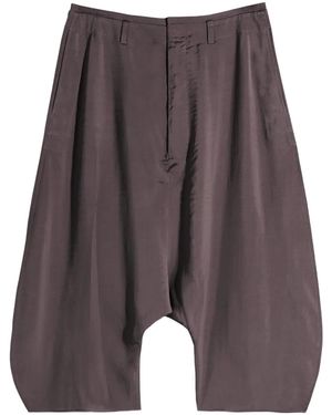 Lemaire Creased Dropped Crotch Bermudas - Gray