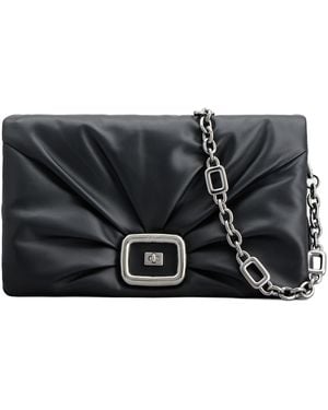 Roger Vivier Viv Choc Chain-Linked Large Shoulder Bag - Black