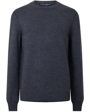 Dolce & Gabbana Longsleeve Plain Knit Sweater - Blue