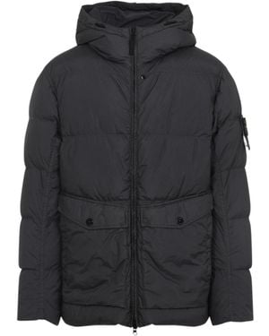 Stone Island Hooded Down Jacket - Black