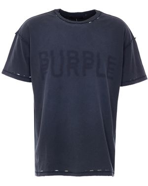 Purple Brand Distressed Logo T-Shirt - Blue