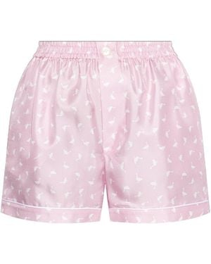 Moschino Printed Satin Shorts - Pink
