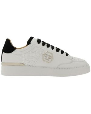 Philipp Plein Logo Plaque Low-Top Trainers - Brown